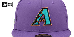 Diamondbacks 2001 WS CITRUS POP Purple-Green Fitted Hat by New Era - 3rd View