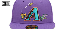 Diamondbacks COOP FLORAL WATERCOLORS Purple Fitted Hat by New Era - 3rd View