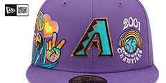 Diamondbacks GROOVY Purple Fitted Hat by New Era - 3rd View