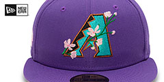 Diamondbacks LOGO BLOOM SIDE-PATCH Purple-Pink Fitted Hat by New Era - 3rd View