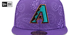 Diamondbacks SWIRL Purple Fitted Hat by New Era - 3rd View