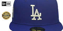 Dodgers 2020 WORLD SERIES SILVER-BOTTOM Royal Fitted Hat by New Era - 3rd View