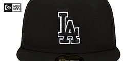 Dodgers BATTING PRACTICE TRUCKER Black-White Fitted Hat by New Era - 3rd View