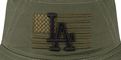 Dodgers 2023 ARMED FORCES STARS N STRIPES BUCKET Hat by New Era - 3rd View