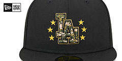 Dodgers 2024 ARMED FORCES STARS N STRIPES Hat by New Era - 3rd View