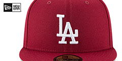 Dodgers 2024 WORLD SERIES CHAMPIONS Burgundy-White Fitted Hat by New Era - 3rd View