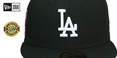 Dodgers 60TH STADIUM RED-BOTTOM Black Fitted Hat by New Era - 3rd View