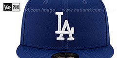 Dodgers 7X WORLD SERIES CHAMPIONS Royal Fitted Hat by New Era - 3rd View