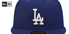 Dodgers BANNER SIDE-PATCH Royal Fitted Hat by New Era - 3rd View