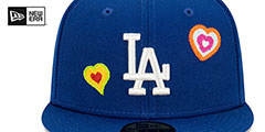 Dodgers CHAIN STITCH HEARTS Royal Fitted Hat by New Era - 3rd View