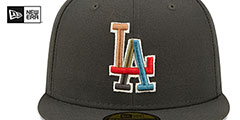 Dodgers COLOR PACK MULTI Charcoal Fitted Hat by New Era - 3rd View