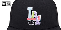 Dodgers COLOR PACK SIDE-PATCH Black Fitted Hat by New Era - 3rd View