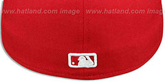 Dodgers D TEAM-BASIC Red-White Fitted Hat by New Era - 3rd View