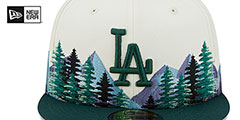 Dodgers EVERGREEN White-Green Fitted Hat by New Era - 3rd View