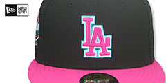 Dodgers MIAMI VICE SIDE-PATCH Black-Beetroot Fitted Hat by New Era - 3rd View