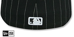 Dodgers MLB SILHOUETTE PINSTRIPE Black-White Fitted Hat by New Era - 3rd View