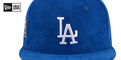 Dodgers OLD SCHOOL CORDUROY SIDE-PATCH Royal Fitted Hat by New Era - 3rd View