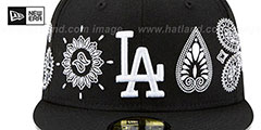 Dodgers PAISLEY ELEMENTS Black Fitted Hat by New Era - 3rd View