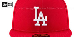 Dodgers TEAM-BASIC Red-White Fitted Hat by New Era - 3rd View