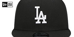 Dodgers TEAM-BASIC TRUCKER SNAPBACK Black-White Hat by New Era - 3rd View