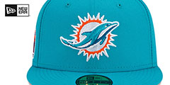 Dolphins 1993 PRO BOWL SIDE-PATCH Aqua Fitted Hat by New Era - 3rd View