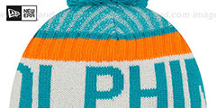 Dolphins 2017 STADIUM BEANIE Aqua Knit Hat by New Era - 3rd View