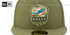 Dolphins 2019 SALUTE-TO-SERVICE Olive Fitted Hat by New Era - 3rd View