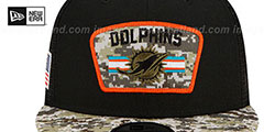 Dolphins 2021 SALUTE-TO-SERVICE SNAPBACK Black-Desert Hat by New Era - 3rd View