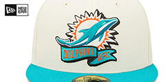 Dolphins 2022 NFL SIDELINE Cream-Aqua Fitted Hat by New Era - 3rd View