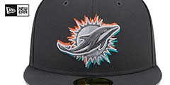 Dolphins 2024 ONSTAGE NFL DRAFT Grey Fitted Hat by New Era - 3rd View