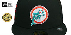 Dolphins 30TH MESH-BACK SIDE-PATCH Black-Black Fitted Hat by New Era - 3rd View