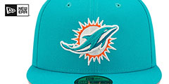 Dolphins BANNER SIDE-PATCH Aqua Fitted Hat by New Era - 3rd View