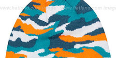 Dolphins CAMO CAPTIVATE Knit Beanie Hat by New Era - 3rd View