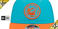 Dolphins LP TRUCKER SIDELINE SNAPBACK Aqua-Orange Hat by New Era - 3rd View