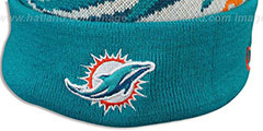 Dolphins NFL-BIGGIE Aqua Knit Beanie Hat by New Era - 3rd View