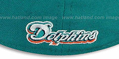 Dolphins NFL JERSEY-STRIPE Aqua Fitted Hat by New Era - 3rd View