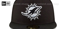 Dolphins NFL TEAM-BASIC Black-White Fitted Hat by New Era - 3rd View