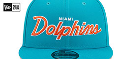 Dolphins TEAM-SCRIPT SNAPBACK Aqua Hat by New Era - 3rd View