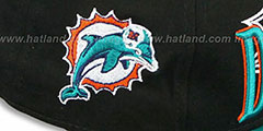 Dolphins THROUGH SNAPBACK Black-Aqua Hat by New Era - 3rd View