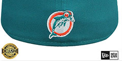 Dolphins THROWBACK NFL LIGATURE Aqua Fitted Hat by New Era - 3rd View