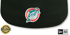 Dolphins THROWBACK NFL SHIELD-BASIC Black-Aqua Fitted Hat by New Era - 3rd View