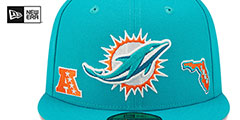 Dolphins TRIPLE THREAT IDENTITY Aqua Fitted Hat by New Era - 3rd View