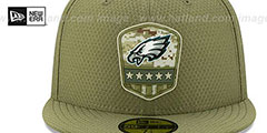 Eagles 2019 SALUTE-TO-SERVICE Olive Fitted Hat by New Era - 3rd View