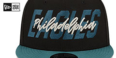 Eagles 2022 NFL DRAFT SNAPBACK Black-Green Hat by New Era - 3rd View