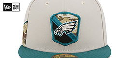 Eagles 2023 SALUTE-TO-SERVICE Stone-Green Fitted Hat by New Era - 3rd View