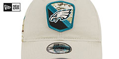 Eagles 2023 SALUTE-TO-SERVICE STRAPBACK Stone Hat by New Era - 3rd View