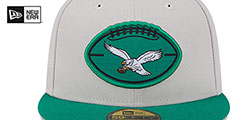 Eagles 2024 HISTORIC SIDELINE Stone-Green Fitted Hat by New Era - 3rd View