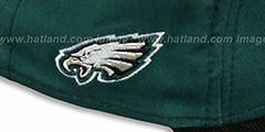 Eagles BALLISTIC SCRIPT A-FRAME STRAPBACK Green-Black Hat by New Era - 3rd View