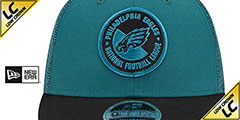 Eagles LP TRUCKER SIDELINE SNAPBACK Green-Black Hat by New Era - 3rd View