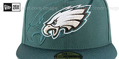 Eagles STADIUM SHADOW Green Fitted Hat by New Era - 3rd View